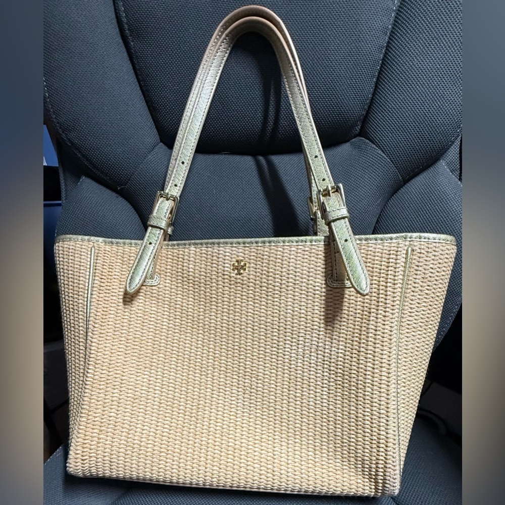 Tory Burch Beige Woven Tote